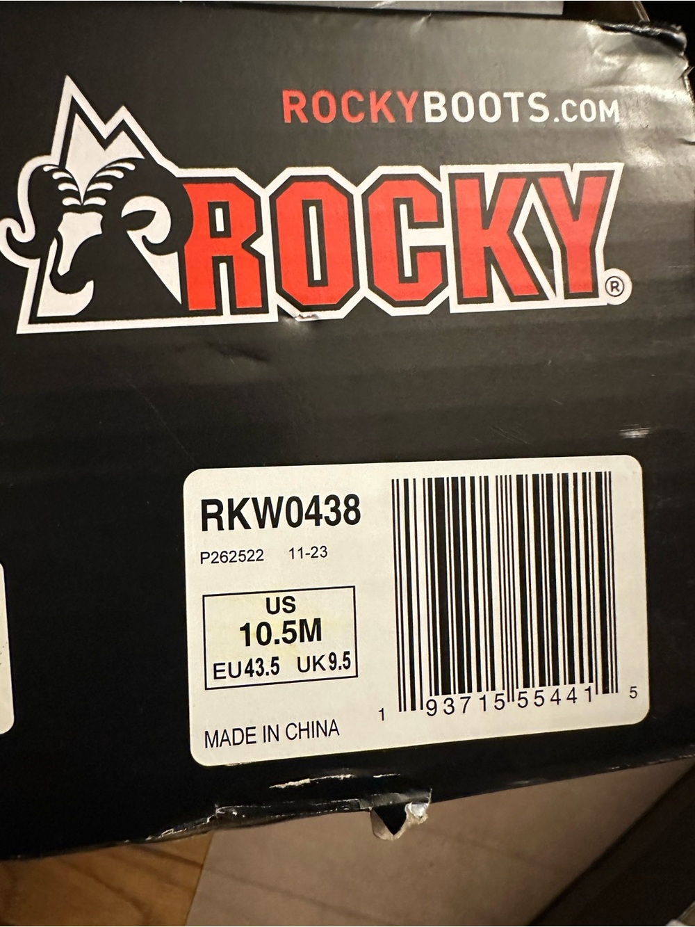Rocky Black and Red Logo Cowboy & Western Boot